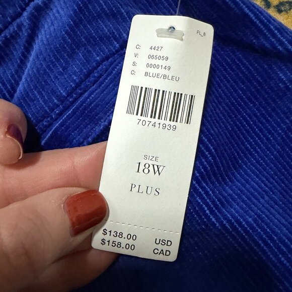 Maeve Anthropologie Colette Corduroy Wide-Leg Pants Womens Size 18W Blue Boho - Picture 6 of 10